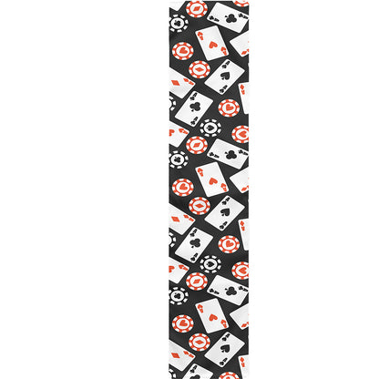 Casino Chip And Card Pattern Print Table Runner