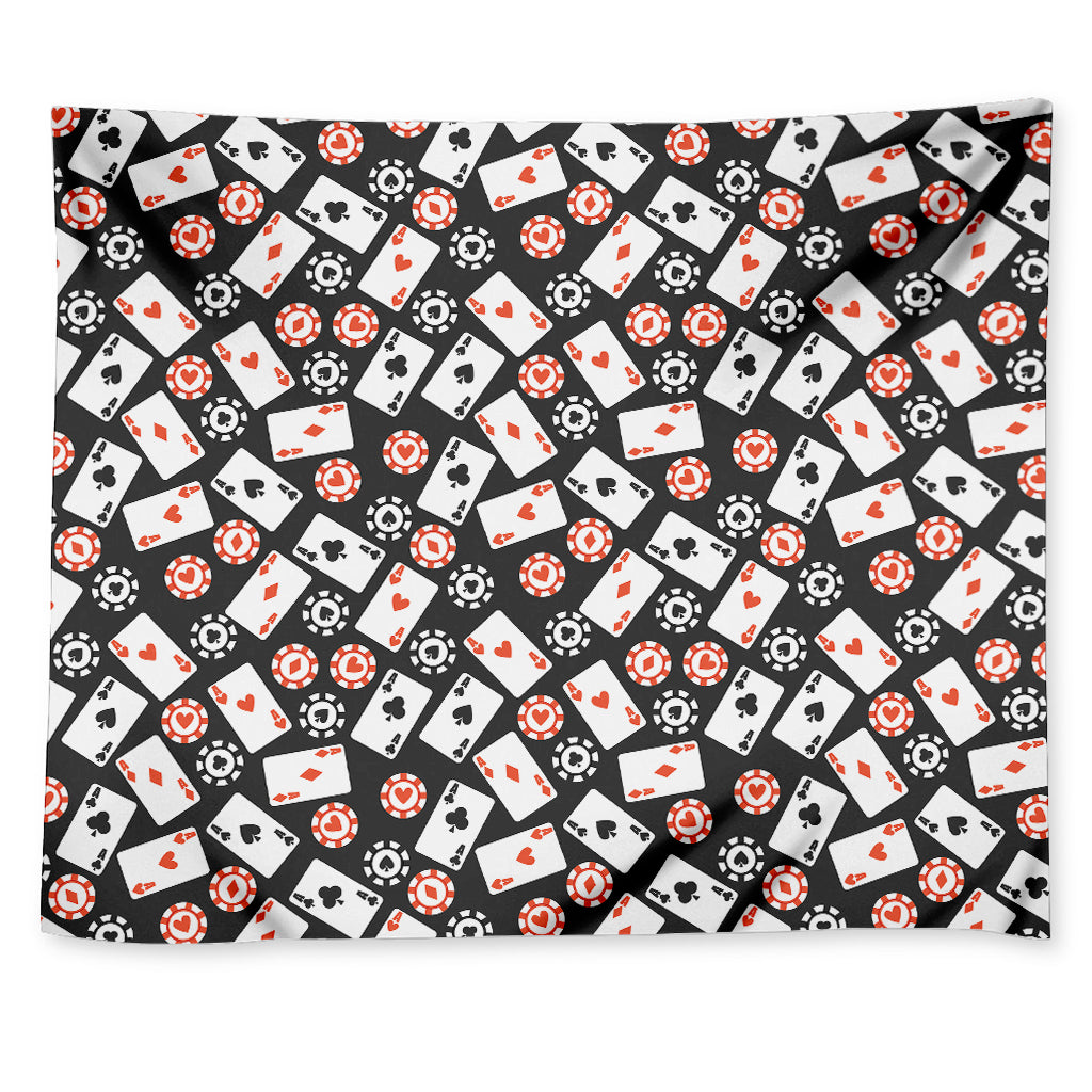 Casino Chip And Card Pattern Print Tapestry