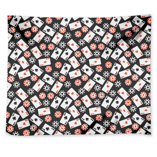 Casino Chip And Card Pattern Print Tapestry