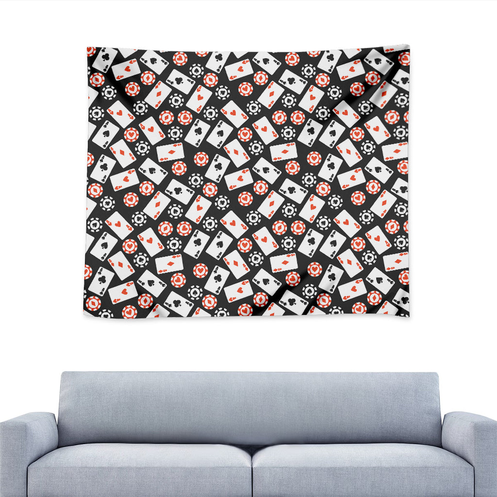 Casino Chip And Card Pattern Print Tapestry