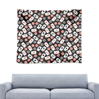 Casino Chip And Card Pattern Print Tapestry