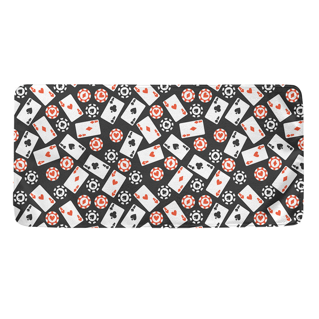 Casino Chip And Card Pattern Print Towel