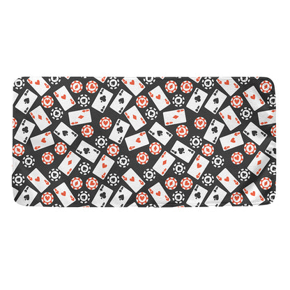 Casino Chip And Card Pattern Print Towel