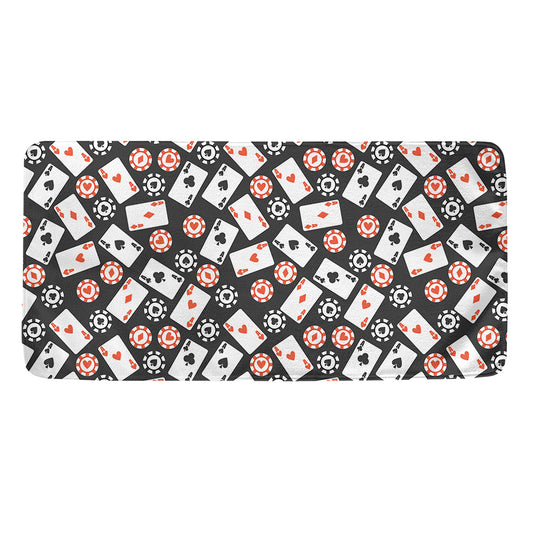 Casino Chip And Card Pattern Print Towel