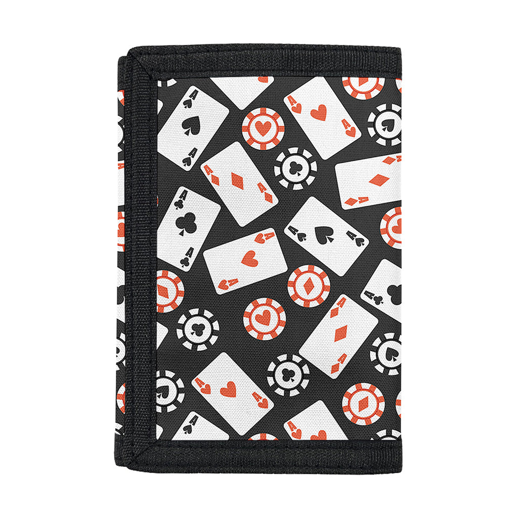Casino Chip And Card Pattern Print Trifold Wallet