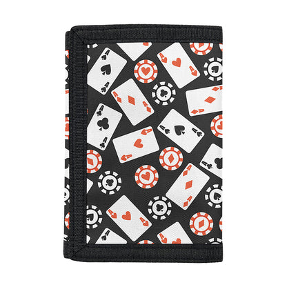 Casino Chip And Card Pattern Print Trifold Wallet