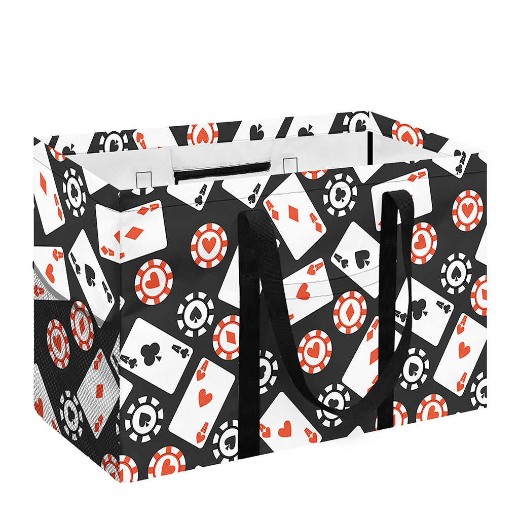 Casino Chip And Card Pattern Print Utility Tote Bag