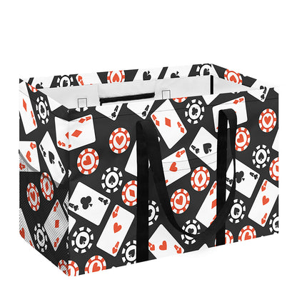 Casino Chip And Card Pattern Print Utility Tote Bag