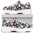 Casino Chip And Card Pattern Print White Chunky Shoes
