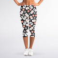 Casino Chip And Card Pattern Print Women's Capri Leggings