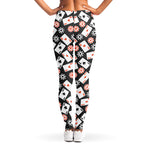 Casino Chip And Card Pattern Print Women's Leggings