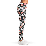 Casino Chip And Card Pattern Print Women's Leggings