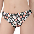 Casino Chip And Card Pattern Print Women's Panties