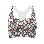Casino Chip And Card Pattern Print Women's Sports Bra