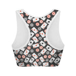 Casino Chip And Card Pattern Print Women's Sports Bra
