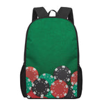 Casino Poker Chips Print 17 Inch Backpack