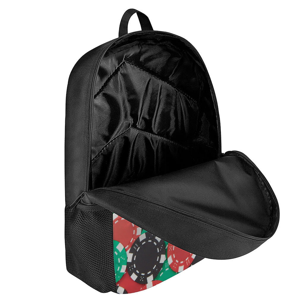 Casino Poker Chips Print 17 Inch Backpack