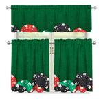 Casino Poker Chips Print 3 Piece Kitchen Curtains