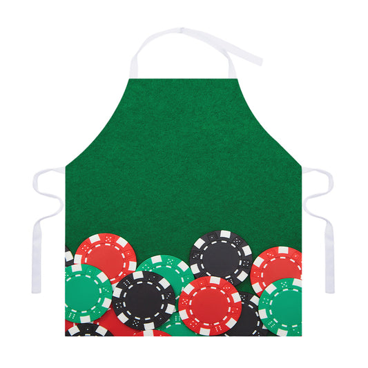 Casino Poker Chips Print Adjustable Apron