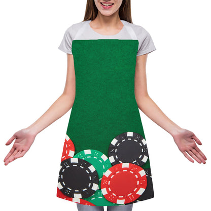 Casino Poker Chips Print Adjustable Apron