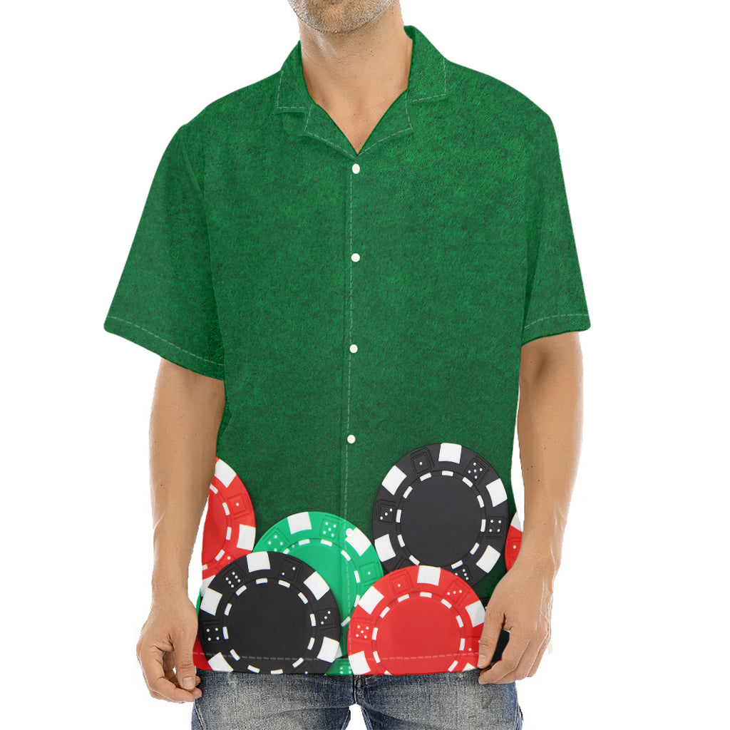 Casino Poker Chips Print Aloha Shirt