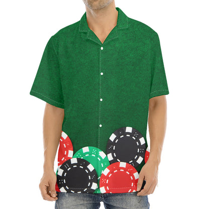 Casino Poker Chips Print Aloha Shirt