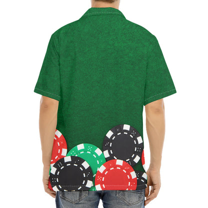 Casino Poker Chips Print Aloha Shirt