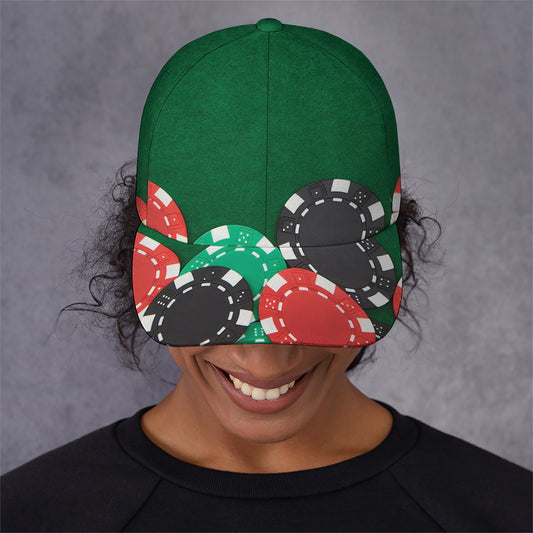 Casino Poker Chips Print Baseball Cap