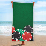 Casino Poker Chips Print Beach Towel