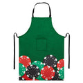Casino Poker Chips Print Bib Apron With Pocket