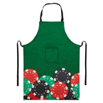 Casino Poker Chips Print Bib Apron With Pocket