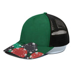 Casino Poker Chips Print Black Mesh Trucker Cap