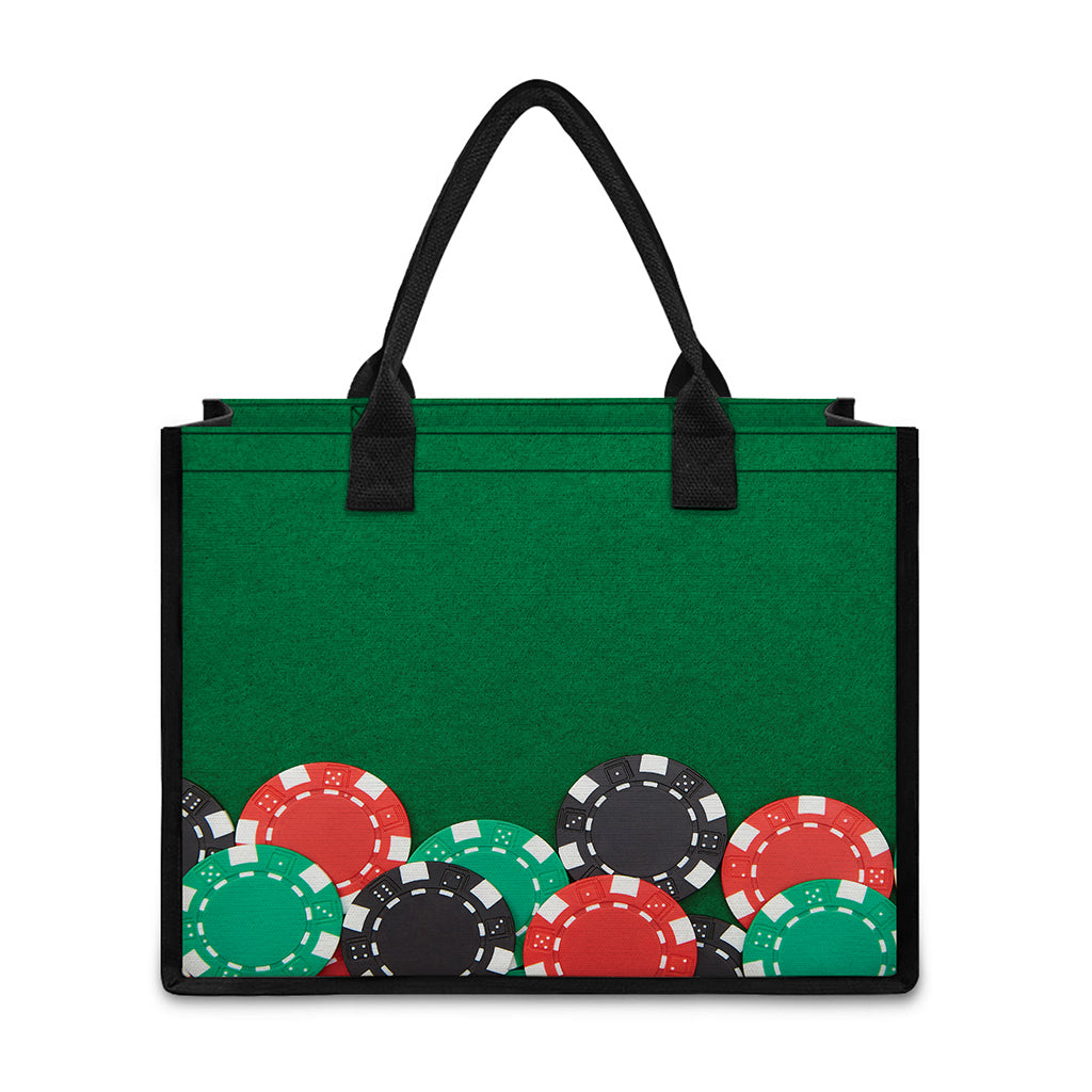 Casino Poker Chips Print Canvas Tote Bag