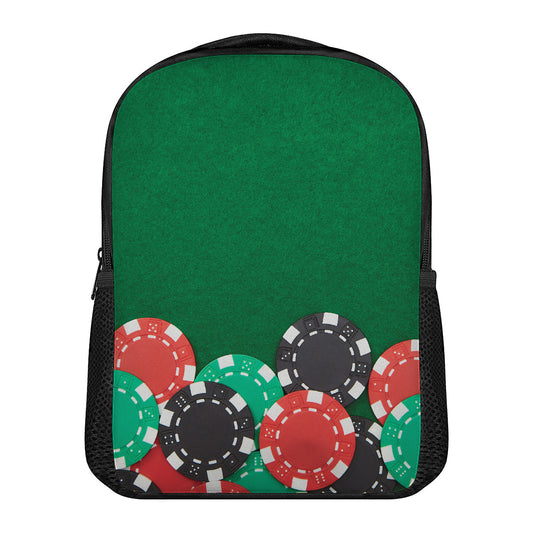 Casino Poker Chips Print Casual Backpack