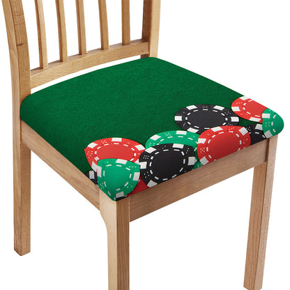 Casino Poker Chips Print Chair Cushion Cover