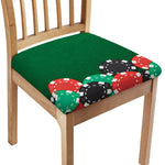Casino Poker Chips Print Chair Cushion Cover