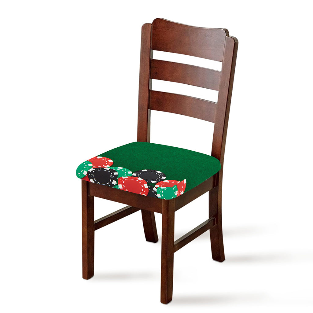 Casino Poker Chips Print Chair Cushion Cover