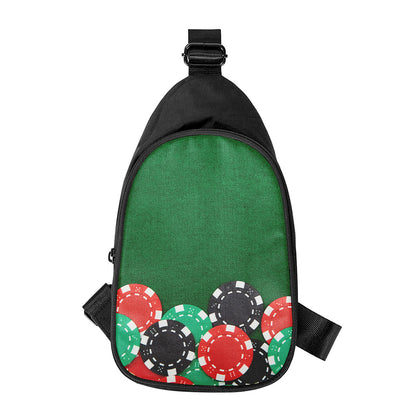 Casino Poker Chips Print Chest Bag