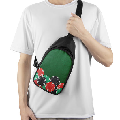Casino Poker Chips Print Chest Bag