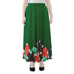 Casino Poker Chips Print Chiffon Maxi Skirt