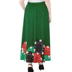 Casino Poker Chips Print Chiffon Maxi Skirt