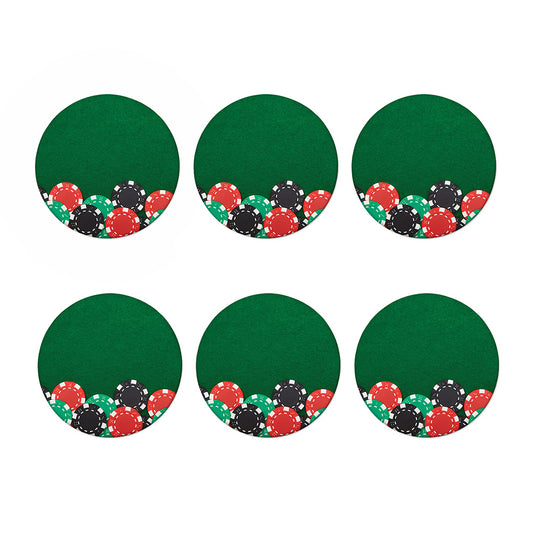 Casino Poker Chips Print Coaster Set