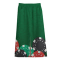 Casino Poker Chips Print Cotton Front Slit Maxi Skirt