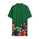 Casino Poker Chips Print Cotton Hawaiian Shirt