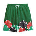 Casino Poker Chips Print Cotton Shorts