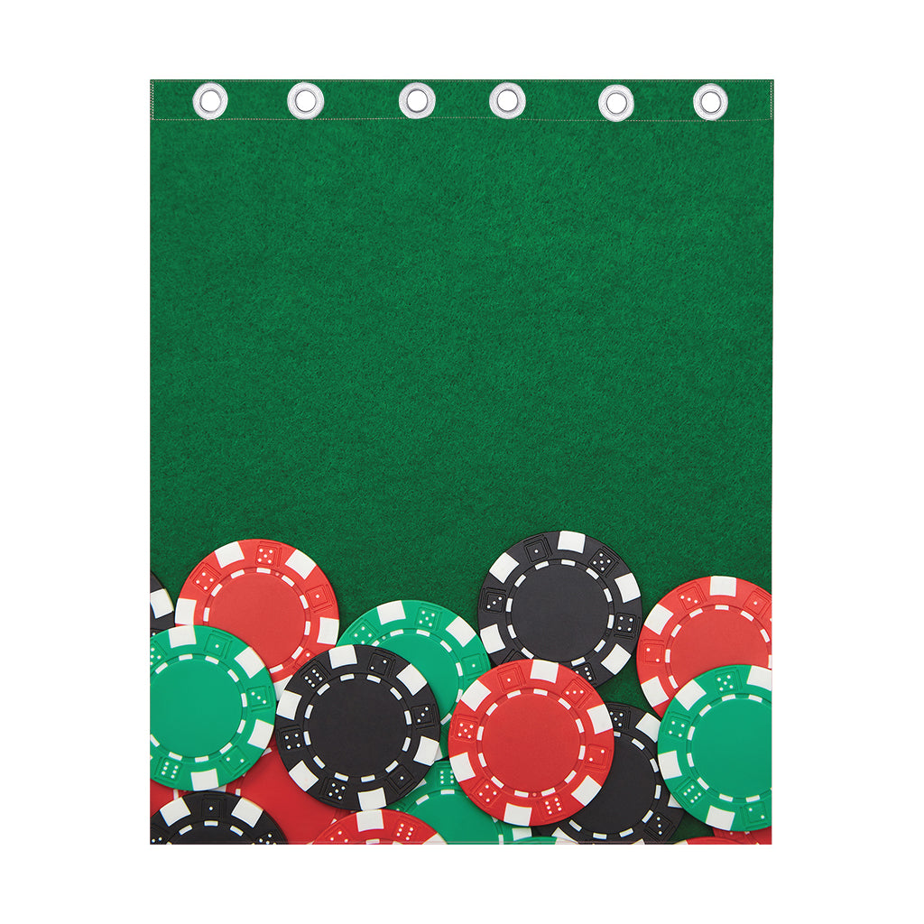 Casino Poker Chips Print Curtain