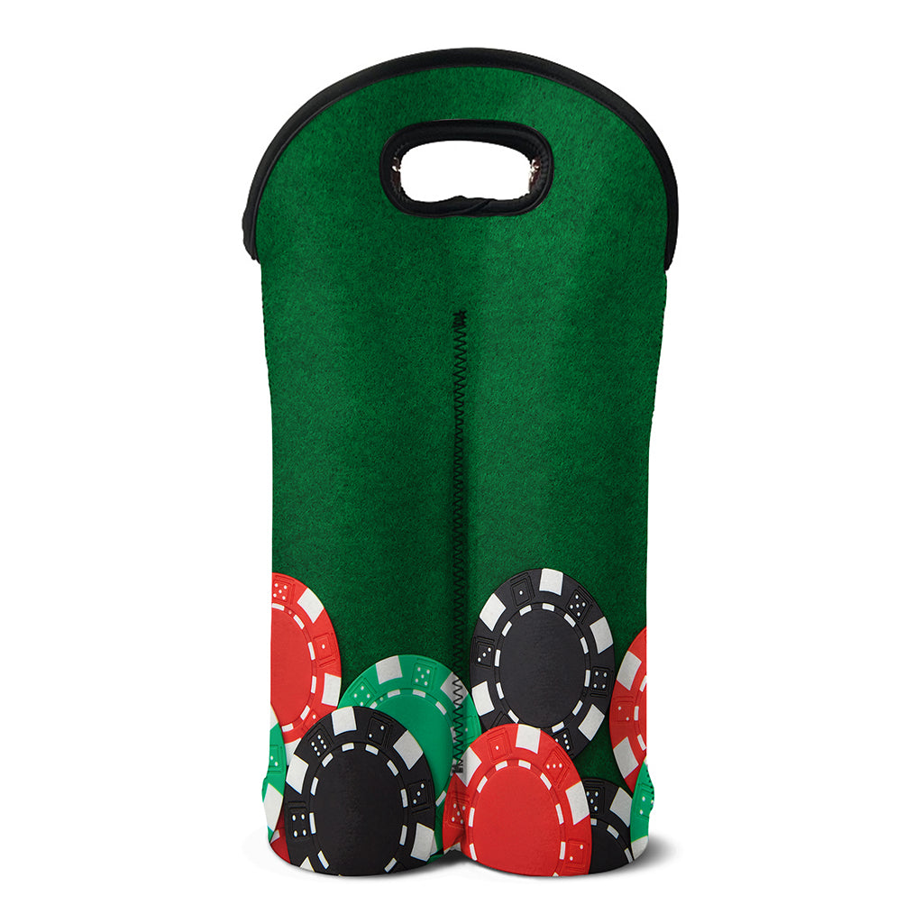 Casino Poker Chips Print Double Neoprene Wine Tote