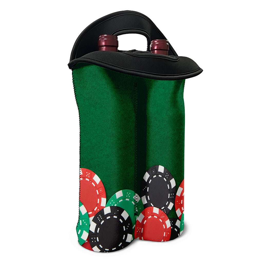 Casino Poker Chips Print Double Neoprene Wine Tote