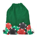 Casino Poker Chips Print Drawstring Bag