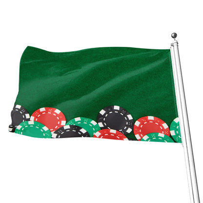 Casino Poker Chips Print Flag